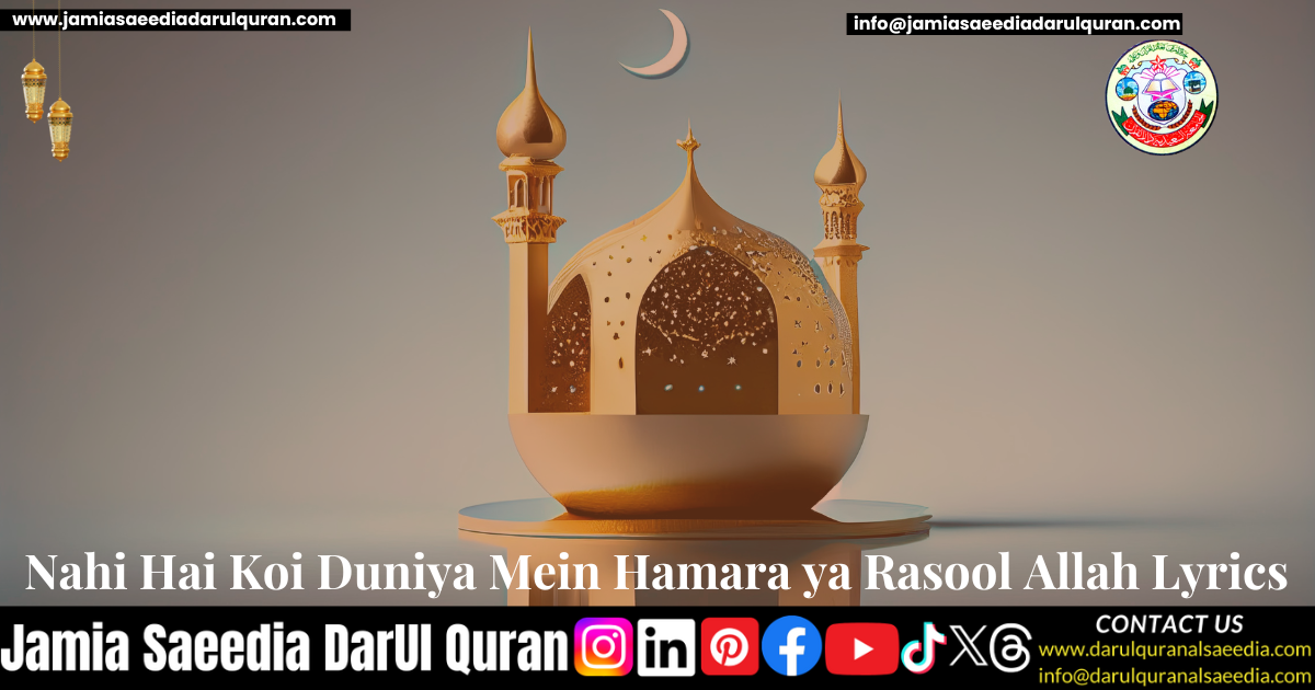 Nahi Hai Koi Duniya Mein Hamara ya Rasool Allah Lyrics